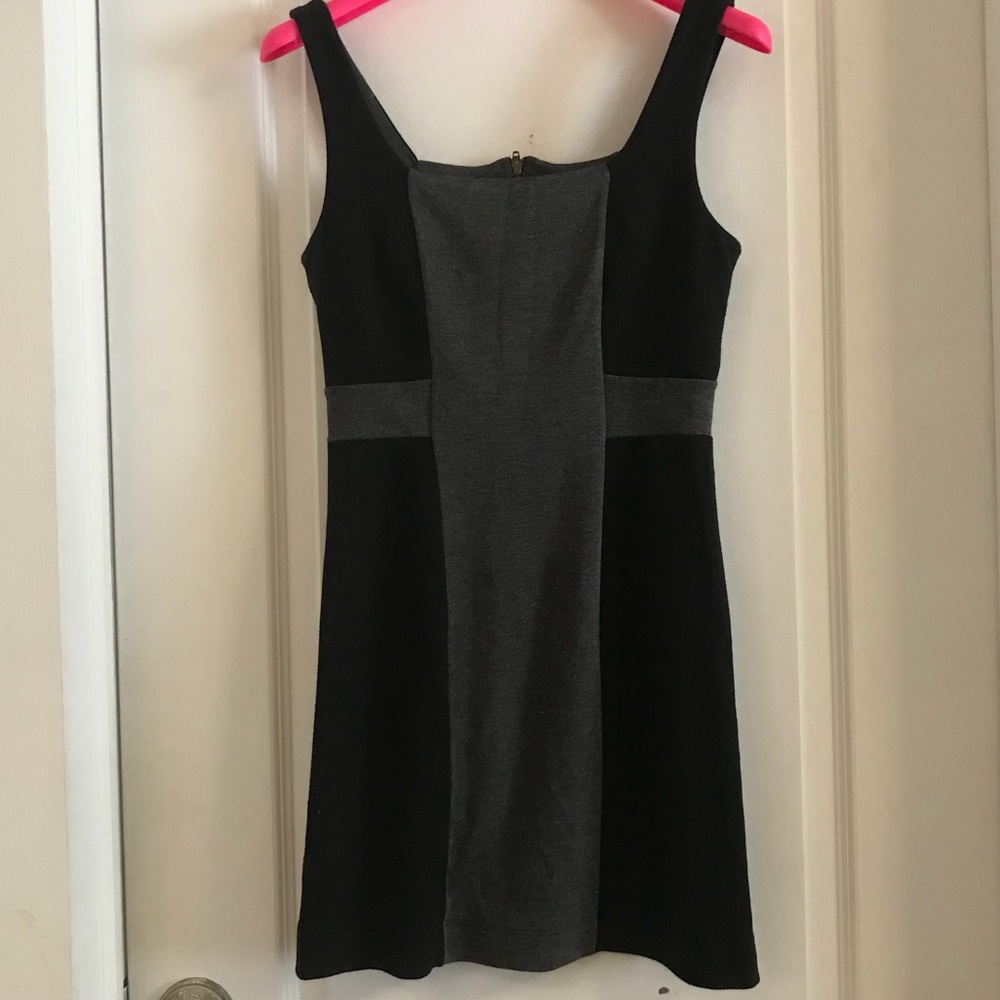 Color block , black & grey A line mod style dress